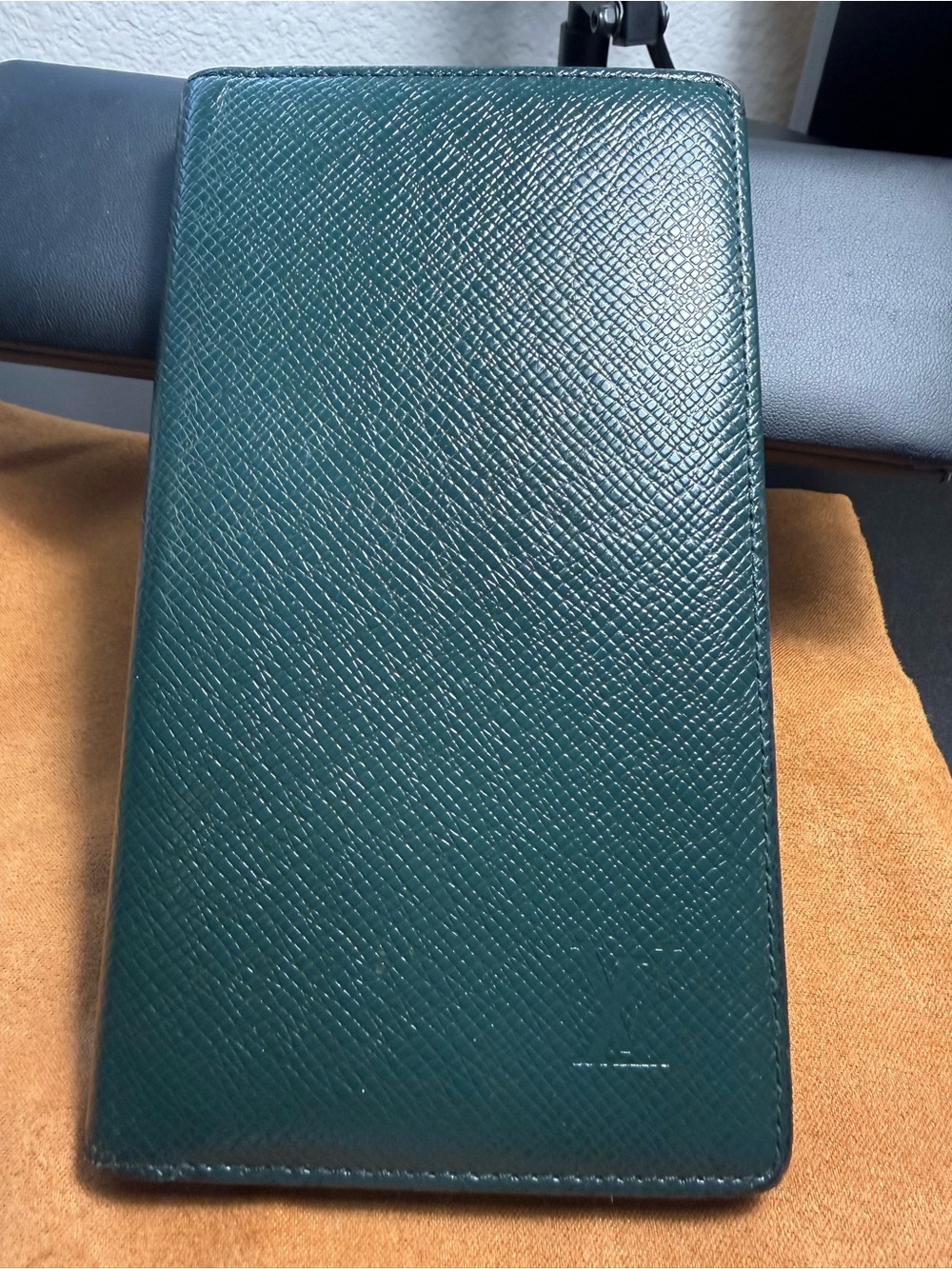 Vintage Louis Vuitton Taiga Leather Address Book Cover Green